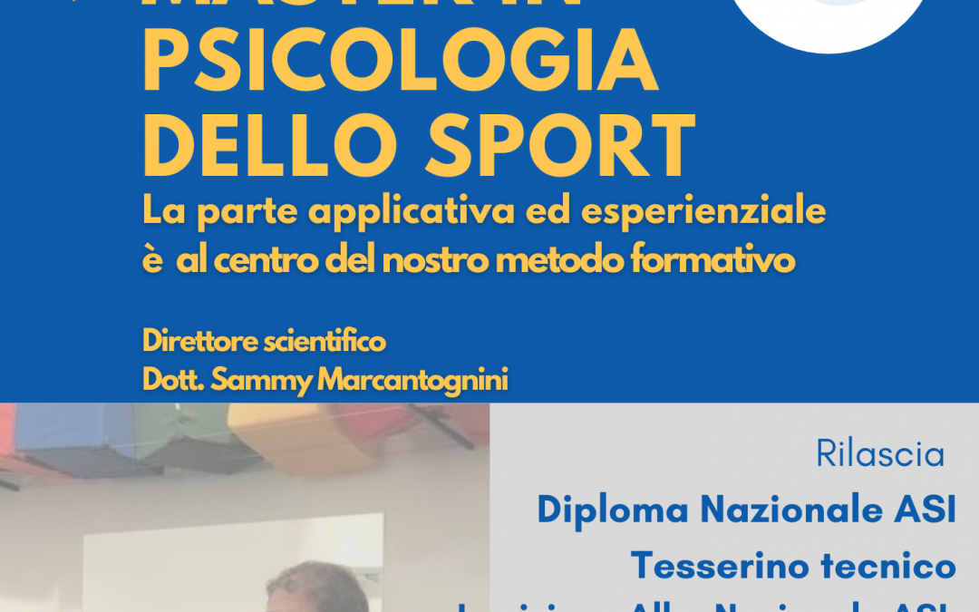 In partenza il nuovo Master in Psicologia dello Sport  2022.