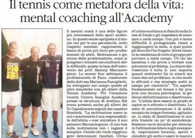 Ottobre 2016: Marcantognini all’Avellino Tennis Academy