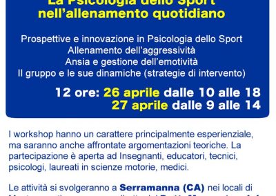 Workshop Psicosport Sardegna